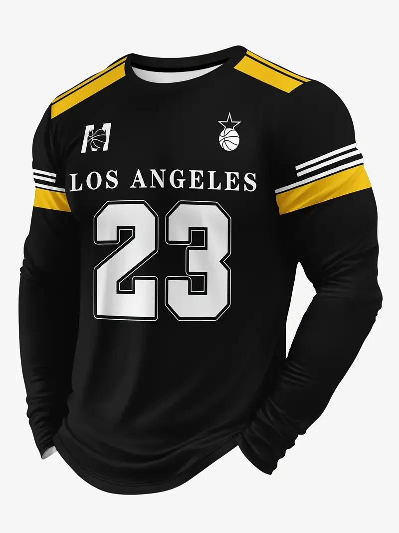 يتميز القميص الرجالي الجديد بأكمام طويلة لربيع وخريف 2025 بطباعة نمط رقمية ثلاثية الأبعاد غير رسمية وعصرية #1