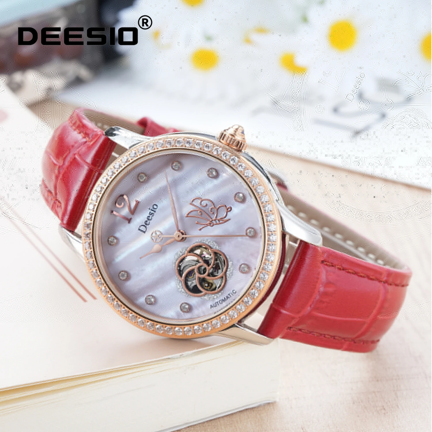 deesio-ladies'-automatic-winding-mechanical-watch-stainless-steel-watch-hollow-dial-50m-waterproof-stylish-and-elegant-watch
