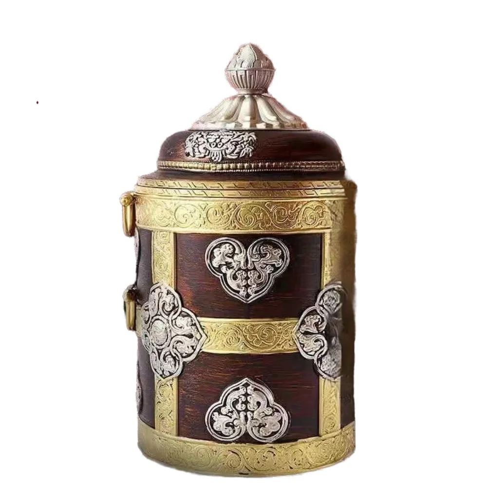 

Modern Tibetan metal eight auspicious storage tank candy decoration ethnic home accessories coffee tea set