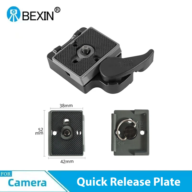 BEXIN Quick Release Clamp Tripod Head Quick Release Plate Adapter for Manfrotto 200PL-14 Compat Plate Suitable for Camera Tripod