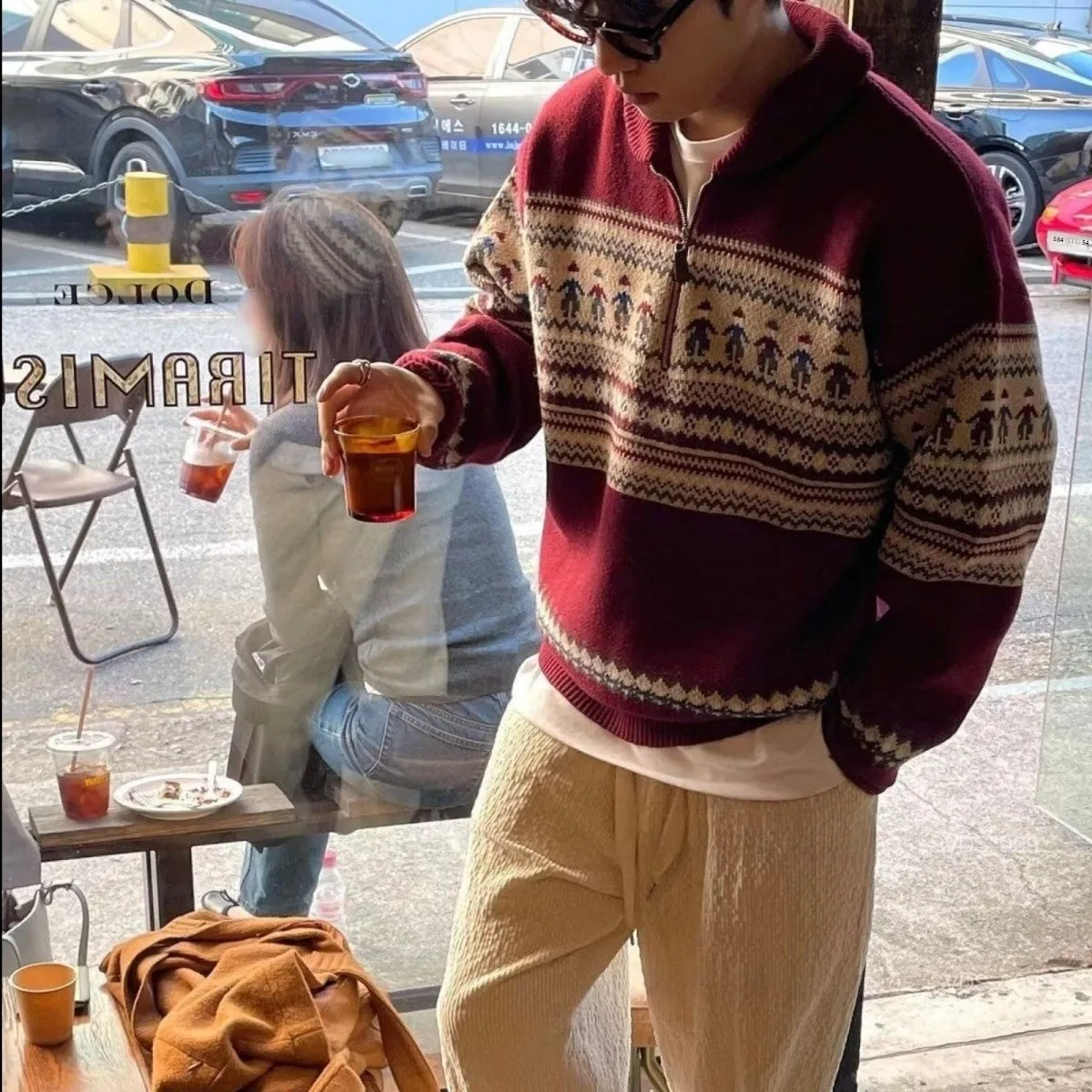 

Мужской трикотаж с воротником, весенне-осенний трикотаж для мальчиков, нейтральный сарафан, зима, длинный свеч, мягкий полиэстер, повседневная корейская мода