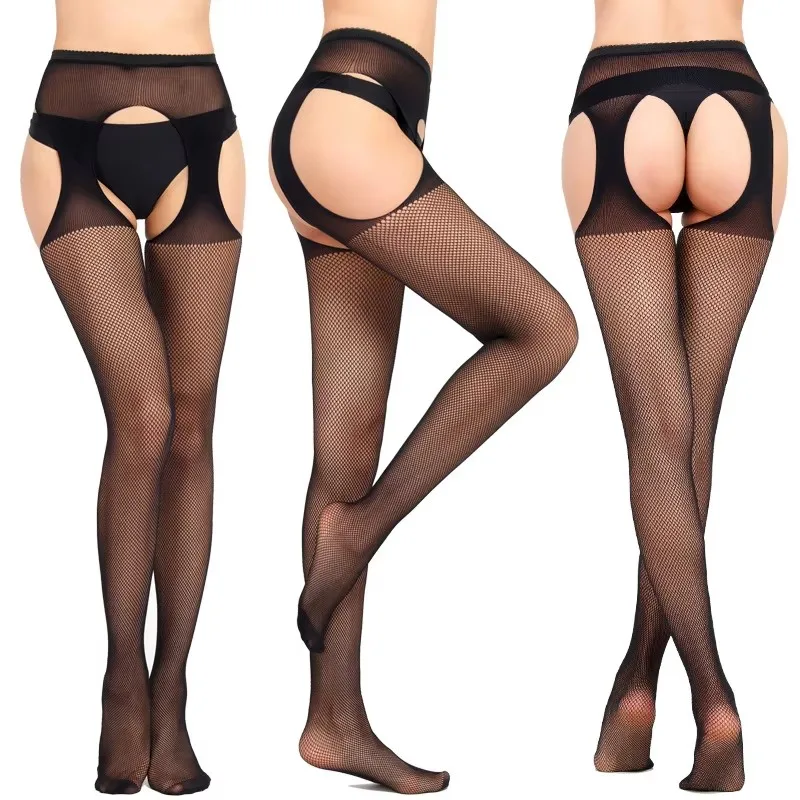 SIMPLEJWEL Fishnet Garter Belt Stocking Suspender Pantyhose Tights Thigh High Summer Sexy Hot