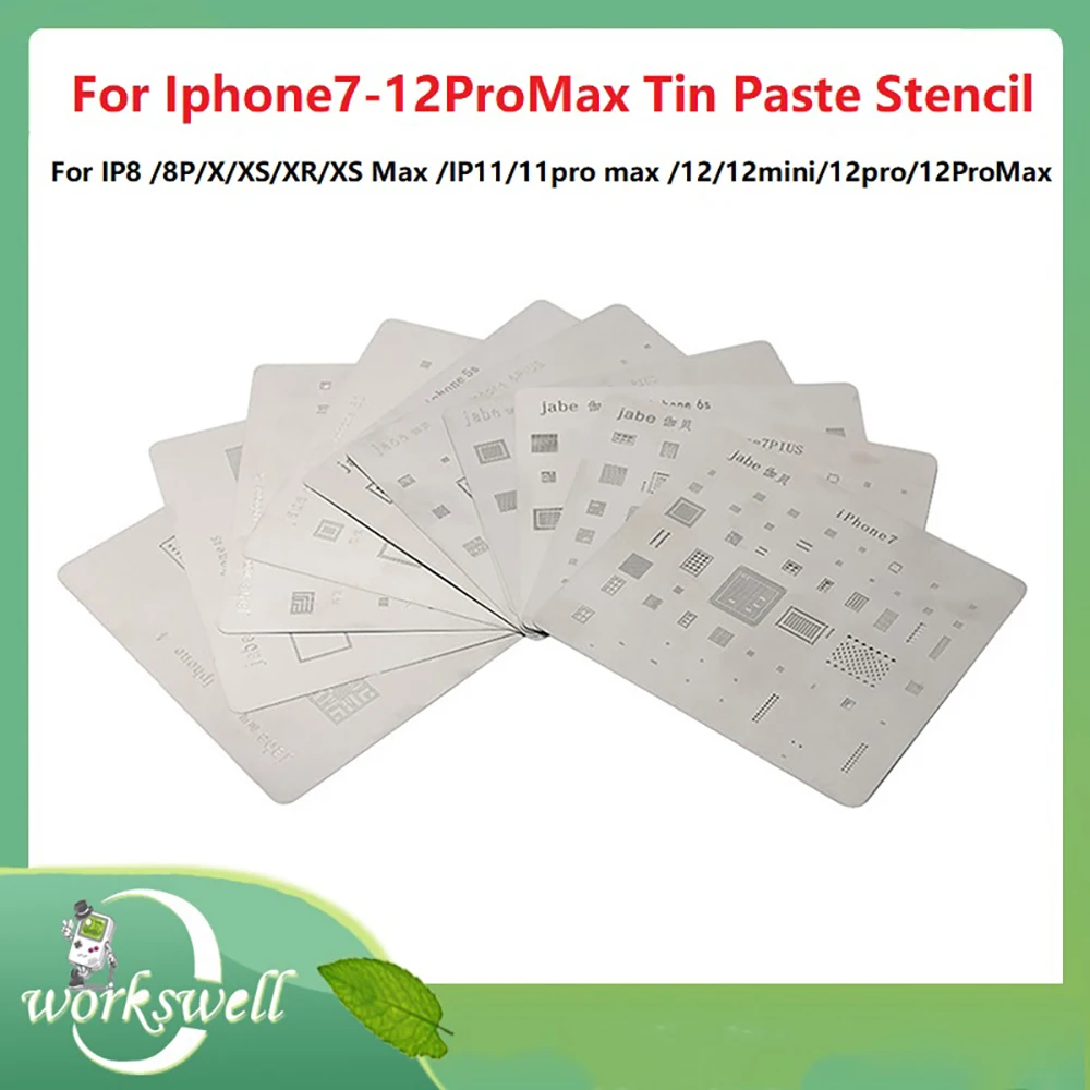 For Iphone BGA Stencil Repair Steel Mesh For Iphone8-12ProMax CPU Hard Disk Power Chip Tin Paste Stencil Jabe