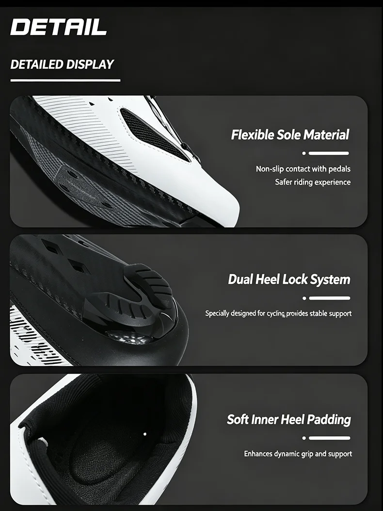 Herren- und Damen-Mountainbike-Schuhe, professionelle atmungsaktive MTB-Schuhe mit harter Sohle, rutschfeste Rennradschuhe. – Detail 10