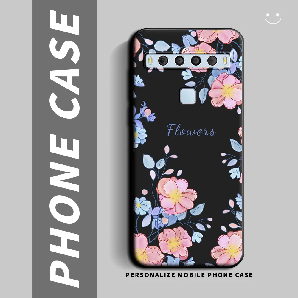 For TCL 10 Lite / 10L Case Soft Silicone TPU Panda Flower Butterfly Couple Style Phone Case For TCL 10L 2020 T770H Back Cover