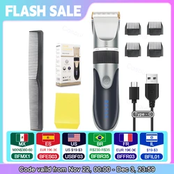 Professional Hair Clipper Electric Barber Hair Trimmers For Men Adults Kids Cordless Rechargeable Hair Cutter Machine Hair Trim