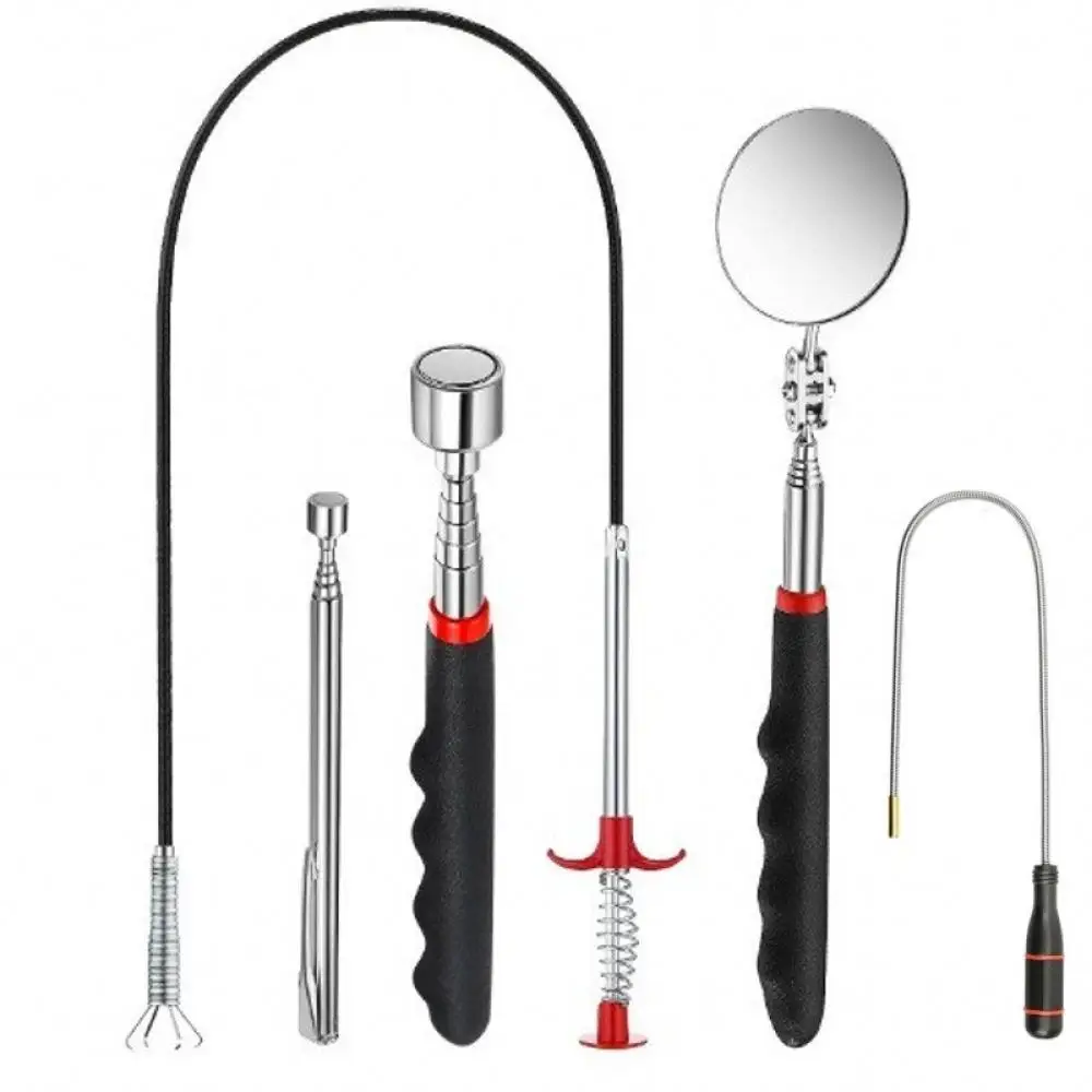 Telescopic Magnet Grabber With LED Light Flexible Metal Pick Up Tool For Finding Dropped Screws Bolts And Parts