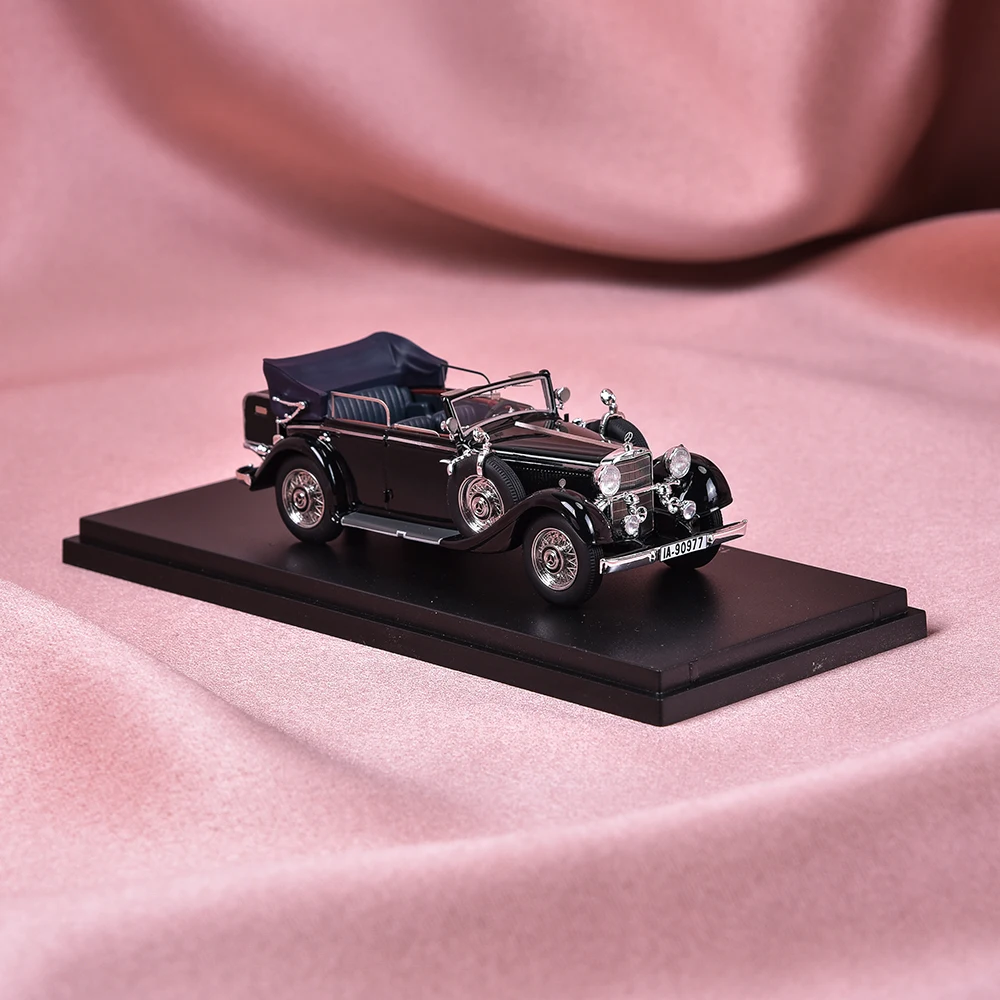 1/43 modelo de carro de resina benz 290 w18 lang cabriolet b/d 1933-34 versão refinada veículos de simulação de carro brinquedos de decoração colecionáveis