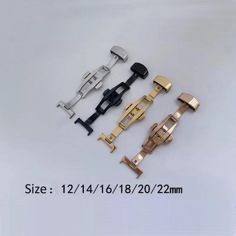 5 قطعة/الوحدة الفولاذ المقاوم للصدأ فراشة مشبك مصقول زر حزام الساعات مشبك 12/14 مللي متر/16 مللي متر/20 مللي متر/22 مللي متر ساعة الأشرطة المشبك اكسسوارات #1