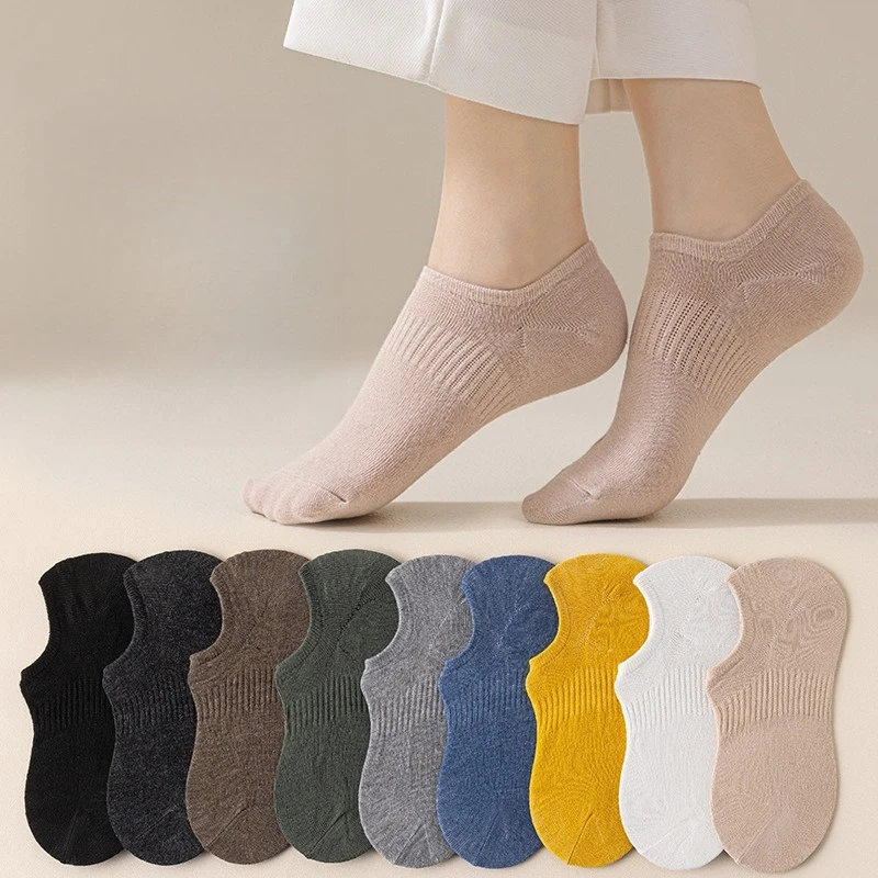 

Носки-невидимки для лодочек: не сползают, с нескользящим силиконом, тонкие, дышащие, впитывающие пот, универсальные, с низким вырезом