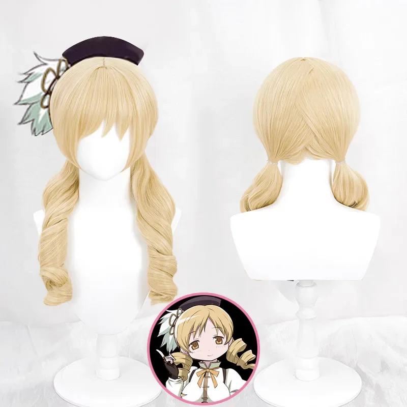 Anime Tomoe Mami Cosplay Wig Puella Magi Madoka Magica Combats Wig High Temperature Silk Rose Inner Mesh Wig Halloween Party