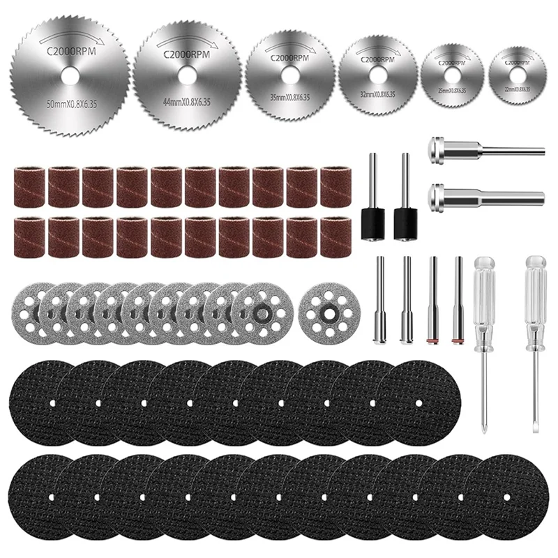 

AAAN-Cutting Wheel Bundle For Dremel Rotary Tool-66Pcs Set With 20Pcs Resin Discs & 6Pcs HSS Circular Saw Blades