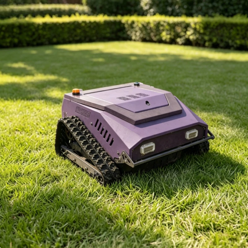 Remote Controlled Crawler Lawn Mower 450mm Cutting Width For Reservoir Embankment Park Landscape Villa Garden