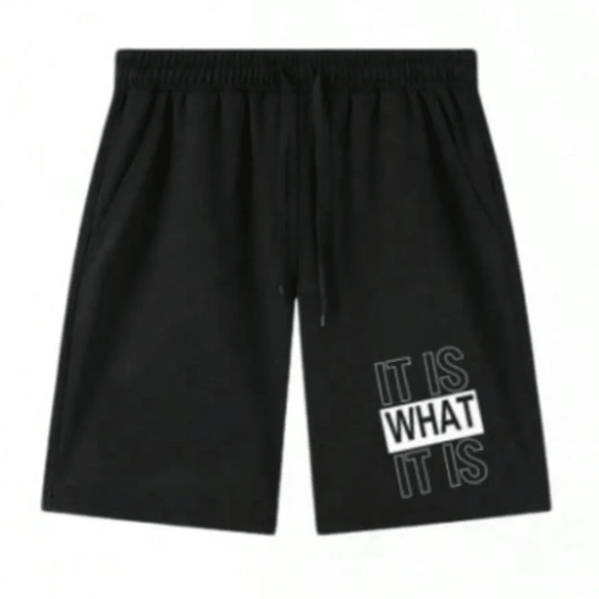 

Mens Cotton T-Shirt And Drawstring Shorts With It Is What It Is Print Casual Summer Loungewear