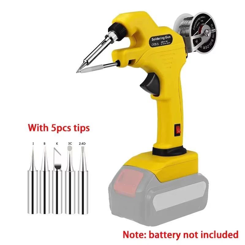 for Dewalt 18V 20V Li-ion Battery Cordless Soldering Iron Gun  Automatic Feed Hand-held Quick Preheat Soldering Welding Gun