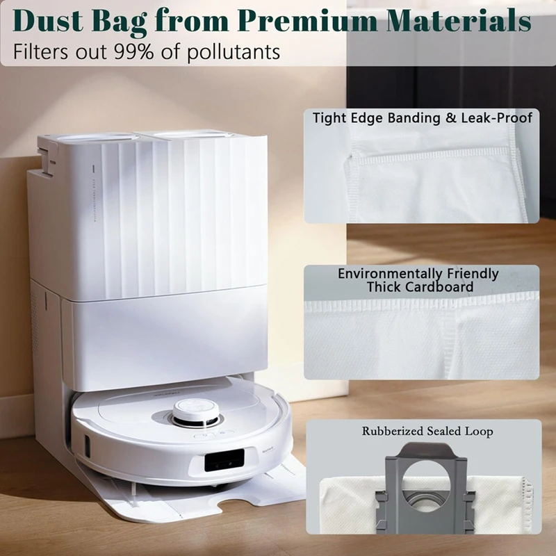 Accessory Set For Roborock Q Revo/Qrevo S/Qrevo Pro/Qrevo Maxv/Qrevo Master, Replacement Parts - Dust Bags, Mop Pads