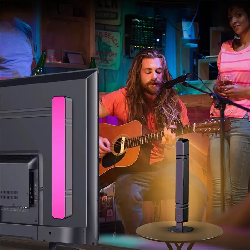 【NUOVISSIMO】2PCS RGB Pickup Light Music Rhythm Light Bar Luce da tavolo ricaricabile per l'arredamento della sala giochi, luce dell'atmosfera della festa