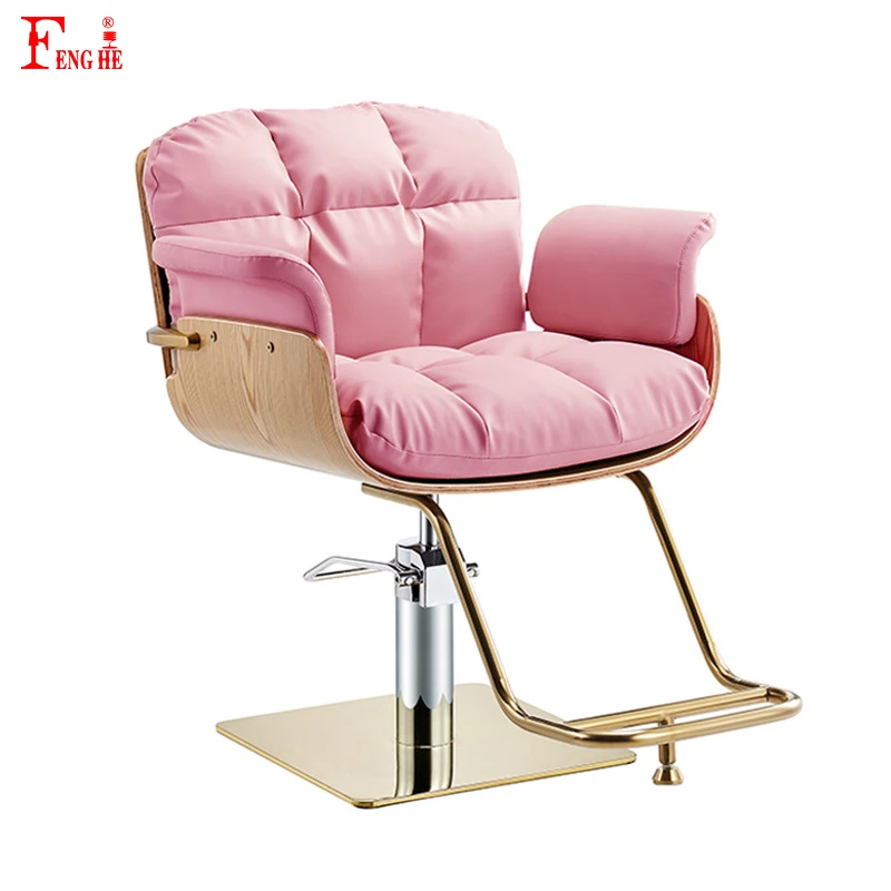 

Wholesale Salon Barber Chair Nail Chair Cheap Price Gold Modern Barber Chairs