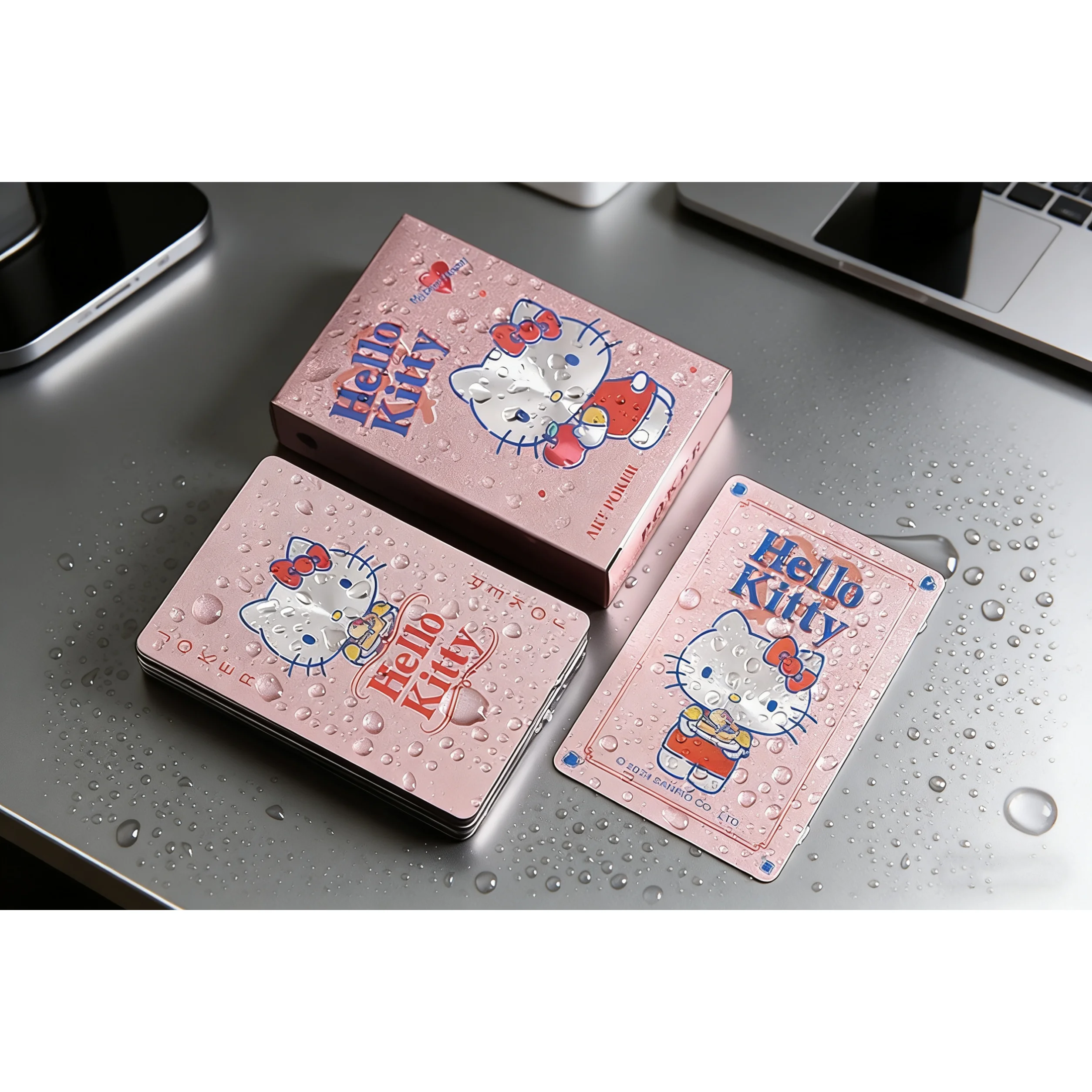 Sanrio Playing Cards Games Waterproof PVC Poker Cute Cartoon Kuromi My Melody Cinnamoroll Pochacco Pompom Purin Children Deck