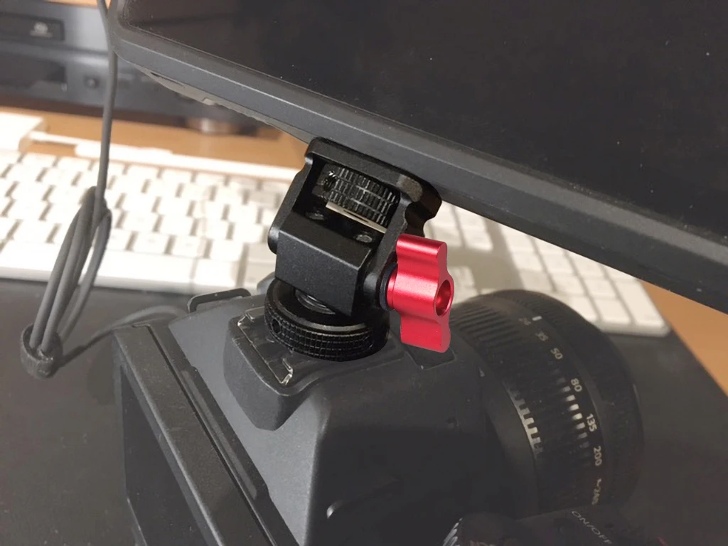Monitorständerhalter, EVF-Halterung mit Kaltschuh, 1/4 Zoll Schraube, ARRI-Positionierungsstift, 3/8 Zoll Loch, für DSLR-Kamera, Feldblitzlichthalterung – Detail 23