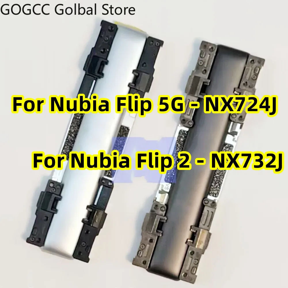 Repair Parts Origina For ZTE Nubia Flip 2 NX732J，Flip 5G NX724J Hinge Shaft Rotating LCD Assembly Display Middle Frame Holder