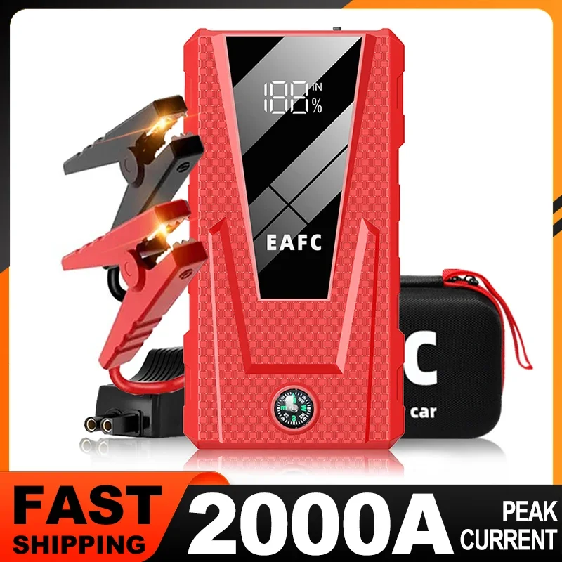 EAFC 2000A/1200A Portable Car Portable Jump Starter With Power Bank Fast Charge 12V Auto Battery Charger Booster Starting Device