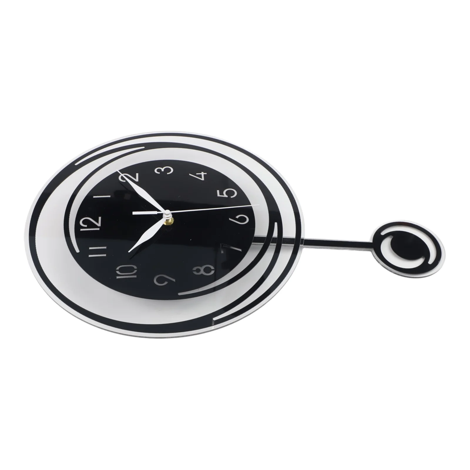 Wall Clock with Pendulum Decorative Design Silent NonTicking Quartz Battery Operated for Quiet Home Office and Living Spaces