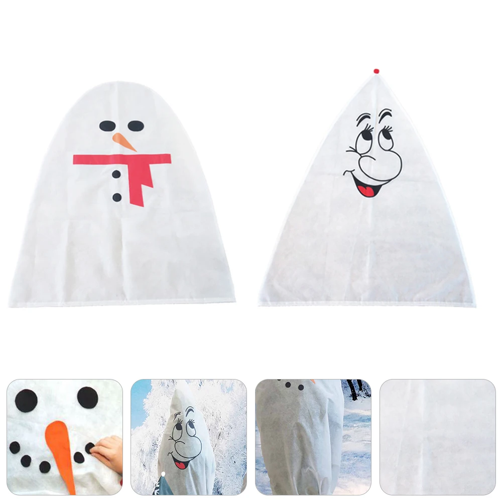 

2Pcs Christmas Tree Cover Bag Adorable Printed Design Reusable Protection for Topiary Statue Winter Outdoor Use