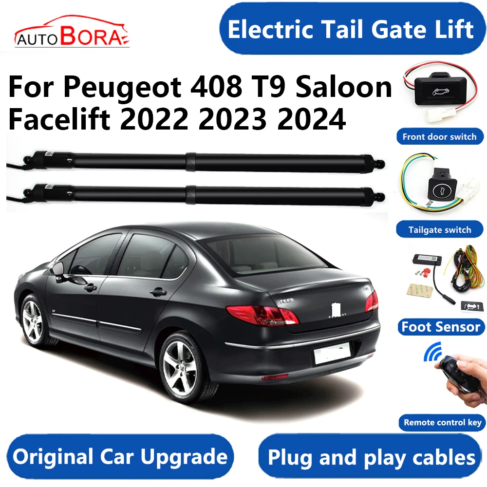 Car Electric Tail Gate Lift System Power Liftgate Kit Auto Automatic Tailgate Opener for Peugeot 408 Saloon Facelift 2022~2024