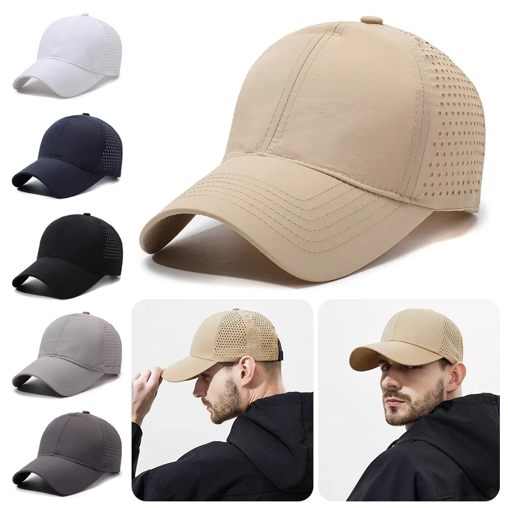 

Casual Adjustable Quick Drying Cap Waterproof Breathable Baseball Cap Solid Color Sun Visor Cap Unisex