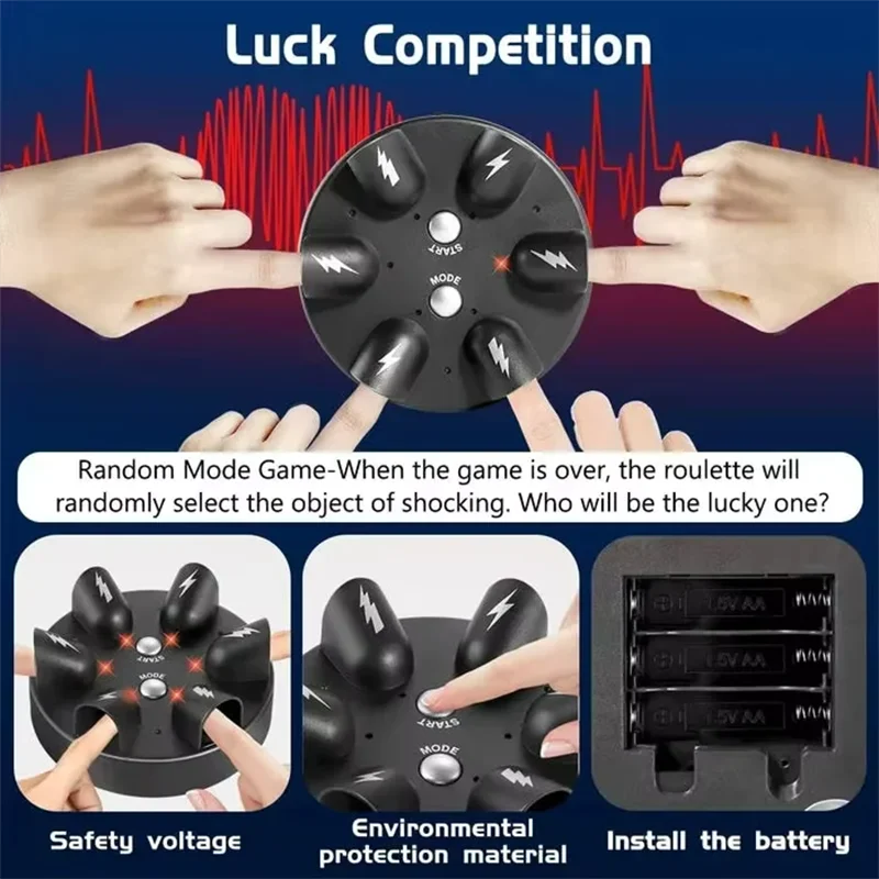 Choque roleta jogo de festa seis dedo batimento cardíaco lie detector spoof brinquedos dedo impressionante alívio do estresse festa brinquedo jogo de tabuleiro