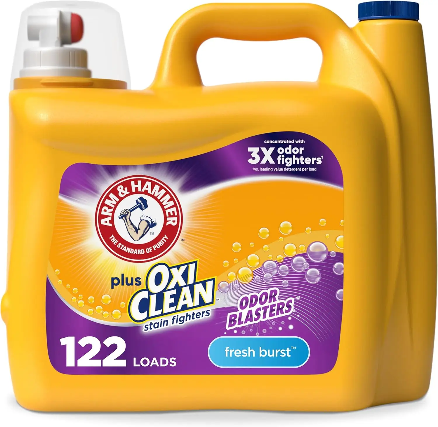 

Liquid Laundry Detergent with Odor Blasters, Attacks Stains, Fresh Burst Scent, 122 Loads, 158.6 Fl Oz
