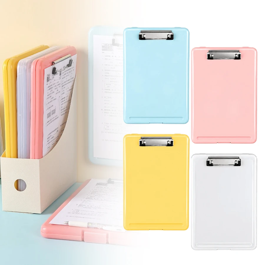 1PC A4 File Folder with Clip Minimalist Design Large Size File Organizer Documents Subject Classification Office Home Supply ZYF