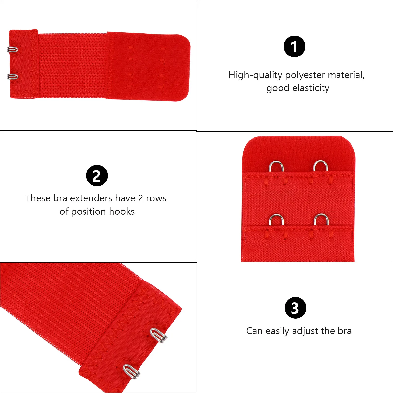 

20pcs Extenders Elastic Hooks Rows Elastic Bra Extenders Bands Women Adjustable Bras Polyester Comfortable Soft Accessories