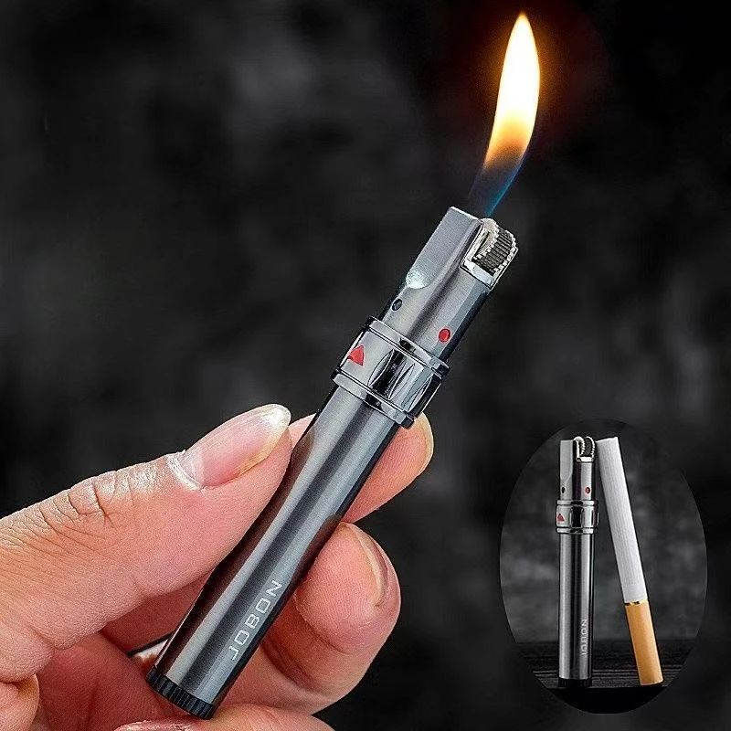 JOBON Mini Portable Grinding Wheel Inflatable Lighter Open Flame Butane Gas Lighter Cool Gift for Men Smoking Accessories