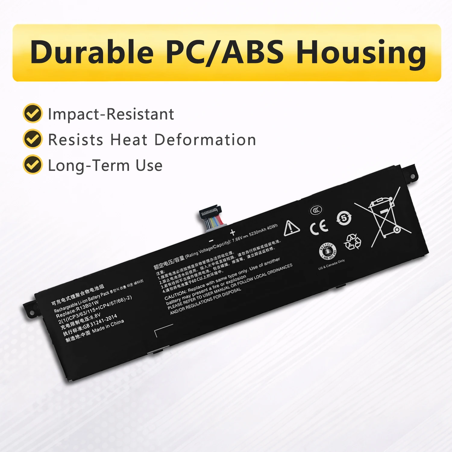 PowerHub R13B02W 7.6V 39Wh Laptop Battery For Xiaomi Mi Air 13.3