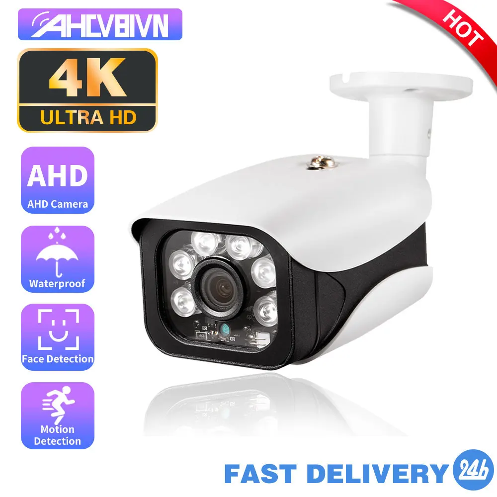 4K 8MP AHD Camera 5MP 2MP CCTV Video Surveillance Home Security Outdoor Waterproof Bullet Analog IR Day Night Vision BNC Camera