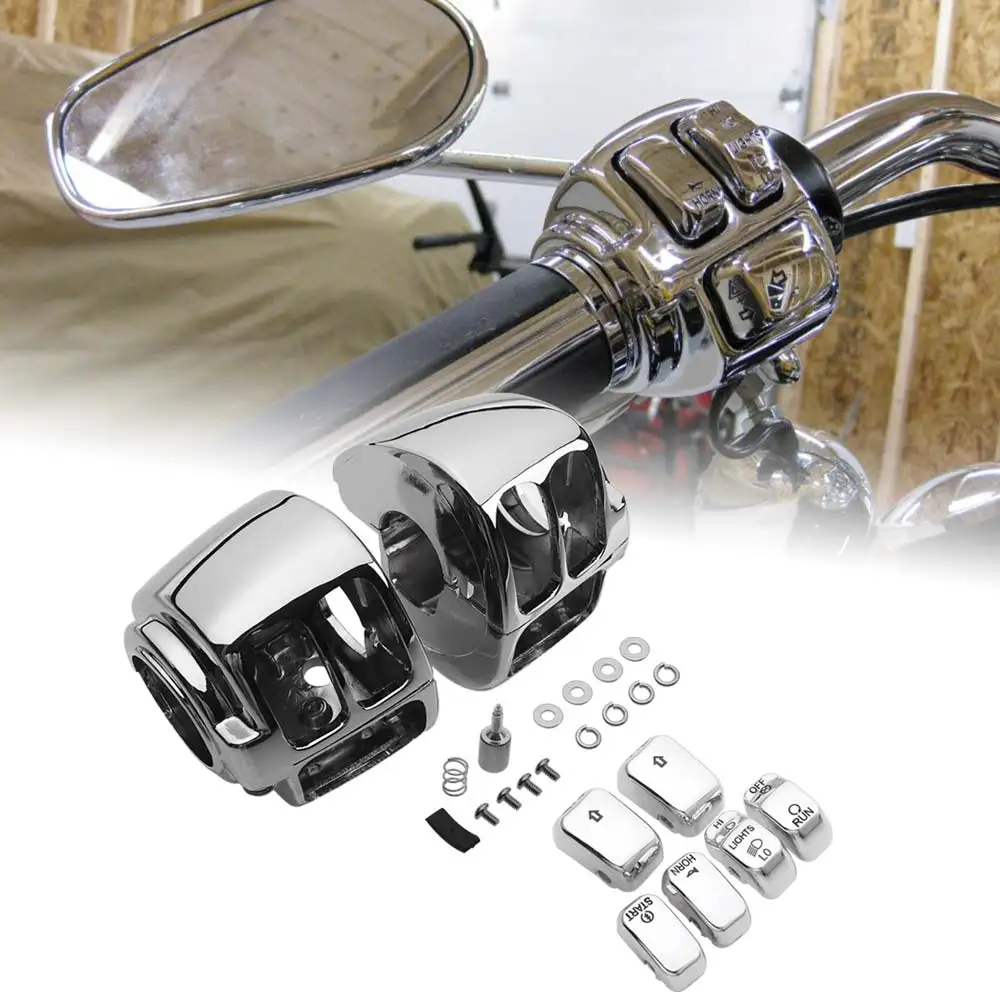 

High Quality Switch Housing Includes Left Right Upper Lower Housings Fits For Harley Sportster Xl Dyna Softail 2011-Later Chrome