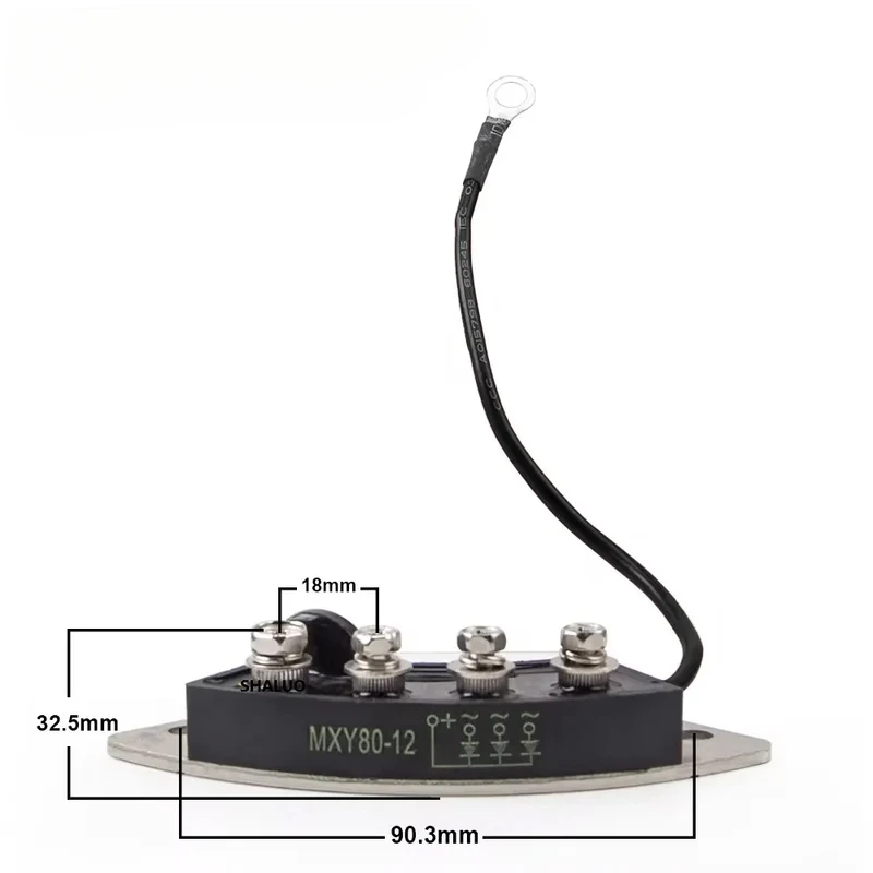 MXG80-12 80A Generator Rectifier Bridge Module, Excitation Alternator Service Kit, Insulation Panel
