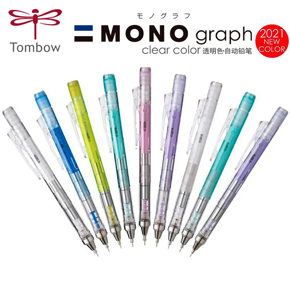 

Японский механический карандаш Tombow, монографический, прозрачный выброс, низкий центр тяжести, рисунок, 0,3/0,5 мм, школьные принадлежности