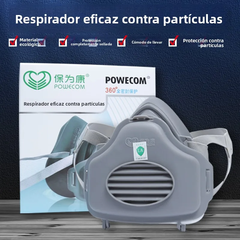 Mascarilla Antipolvo POWECOM 3700, Transpirable, Protección Industrial Contra el Polvo, Decoración de Muebles, Mascarilla Fac...