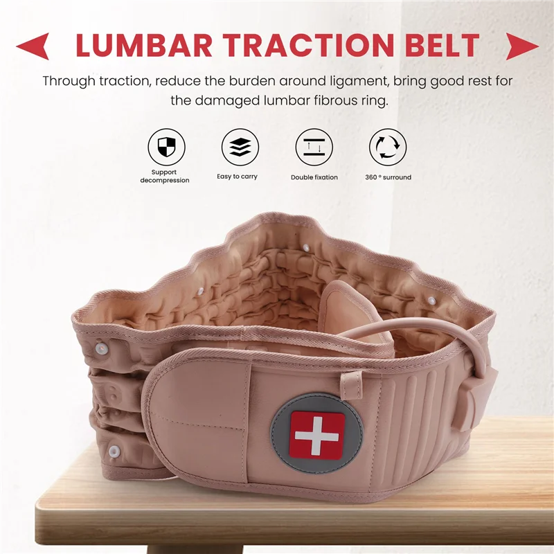 

Back Decompression Belt Lumbar Support Back Waist Brace Spinal Traction Extender Size for 29-49 Inches Waist Great Gift-ABWY