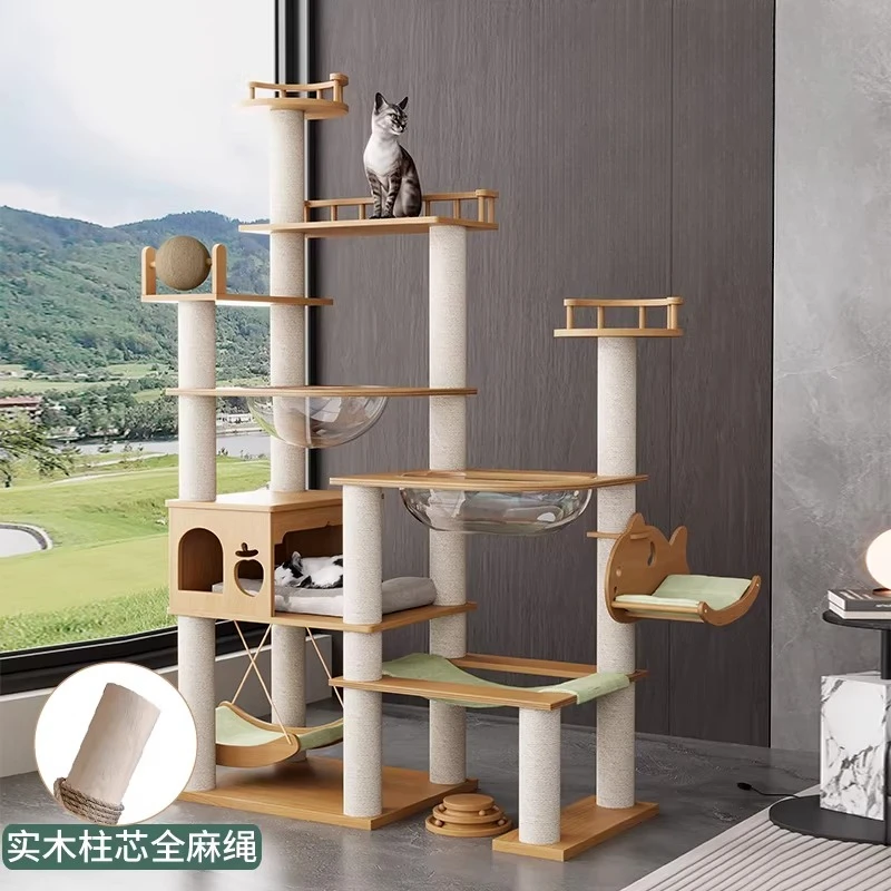 cat tree integrated small apartment does not occupy an area, special for puppets and big cats, stable cat frame space capsule