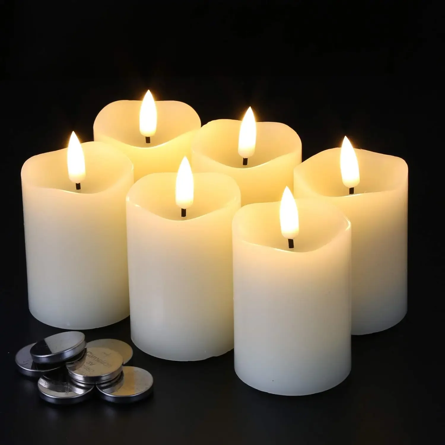 Flameless LED Votive Candles With Timer – Ivory Christmas Decor, 6-Pack, Batteries Included