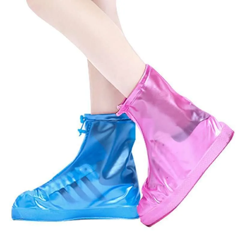 1 Pair Waterproof Shoe Covers, Non-slip Reusable Rain Snow Boots Women Men PVC Silicone Sole Overshoes Protectors In Rainy Days