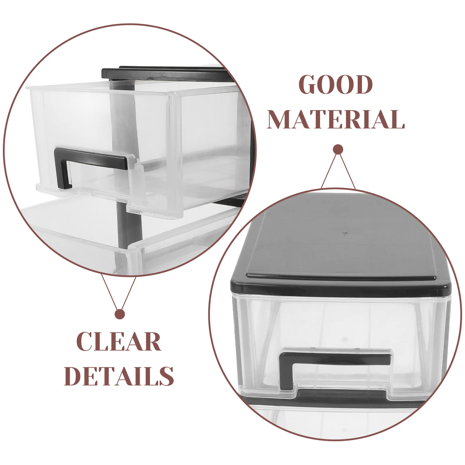 서랍형 보관 상자 사무실 연구실 데스크탑 잡화 홀더용 4층 플라스틱 정리함 투명 흰색