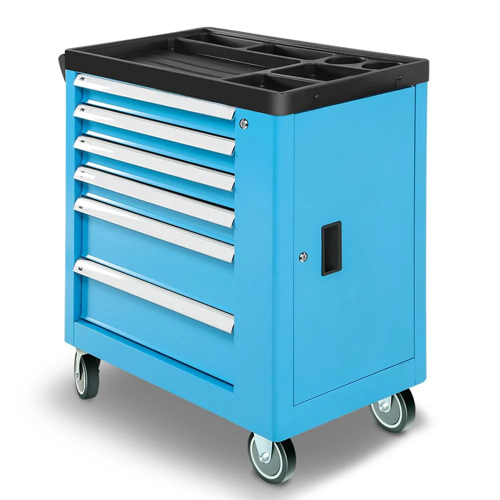 

Blue 6-Drawer Rolling Tool Chest, Locking Removable Drawers Tool Cabinet For Home/Factory