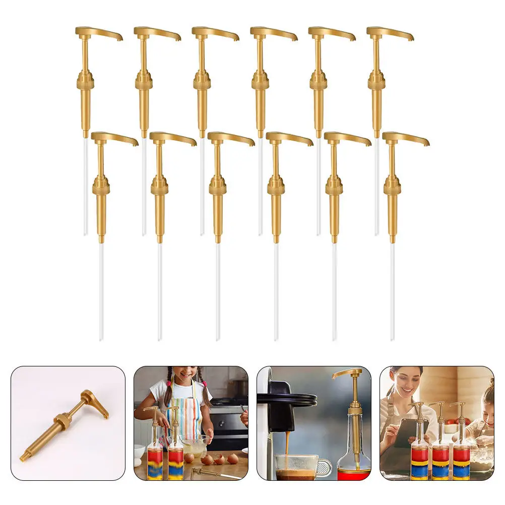 

12Pcs Premium PP Syrup Pump Dispenser for Coffee Bar Kitchen Use Automatic Return Press Design Deep Tube Reaches Bottle Bottom
