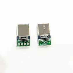 100pcs/lot  Male USB 3.1 TYPE-C Male Splint 8P Plug with PCB Board Wire Type Interface Plug