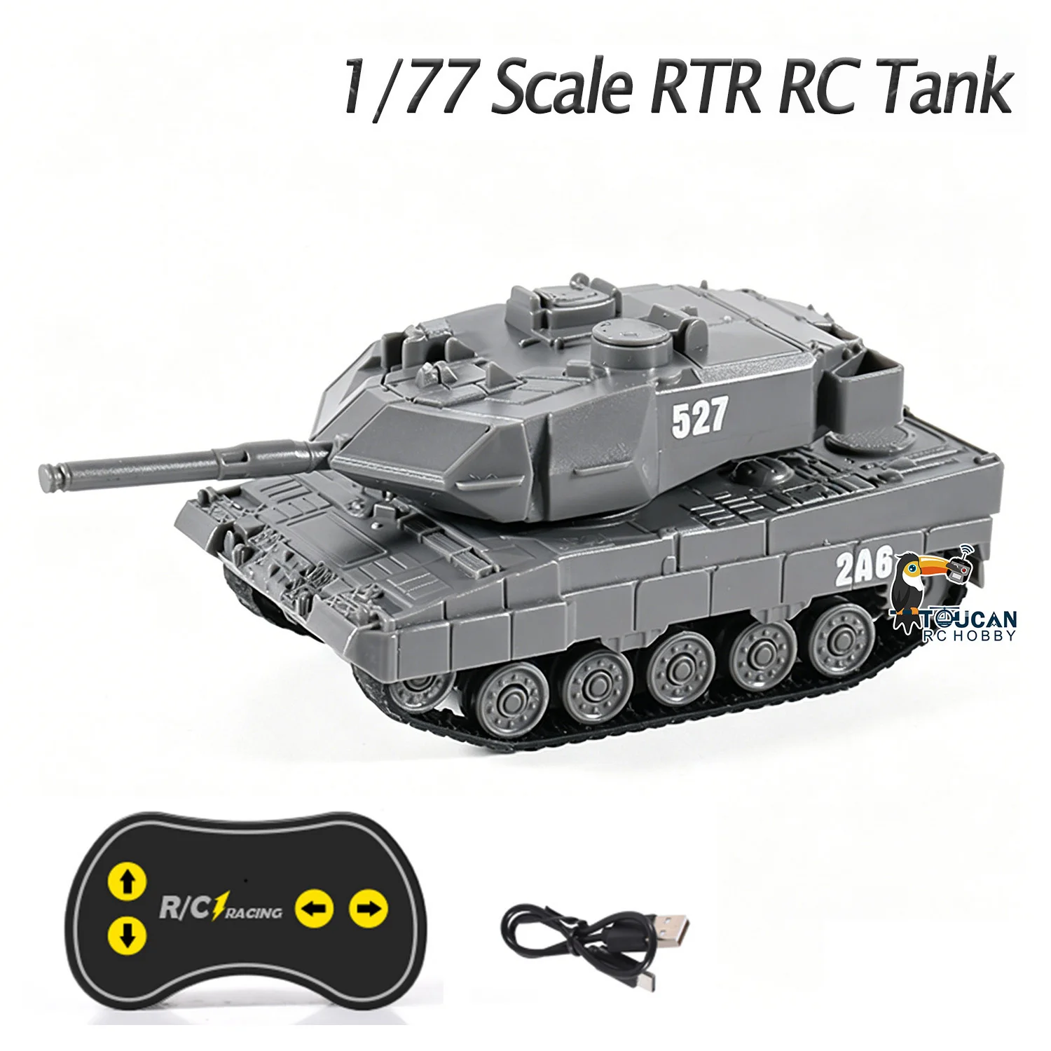 

RC Mini Toys 2.4G RTR Tank 1/77 Scale Panther Tanks Model 360°Rotation LED Light Radio Control Gifts for Boys TH23991
